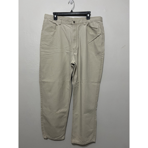 Roundtree & Yorke Jeans Vintage Men's 38X30 relaxed fit straight khaki tan beige - Picture 1 of 11
